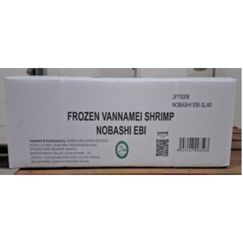 JF70008 [NOBASHI EBI-3L/40] FROZEN VANNAMEI SHRIMP 3L (20PCS/TRAY)